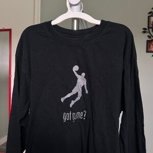 Black Long Sleeve Basketball Graphic Tee